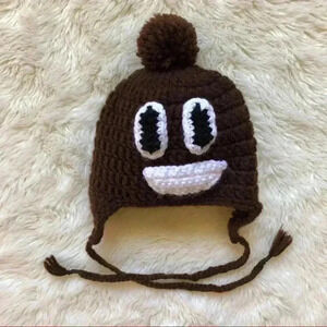 Poop Emoji Baby Winter Hat  Size 3-6 Months